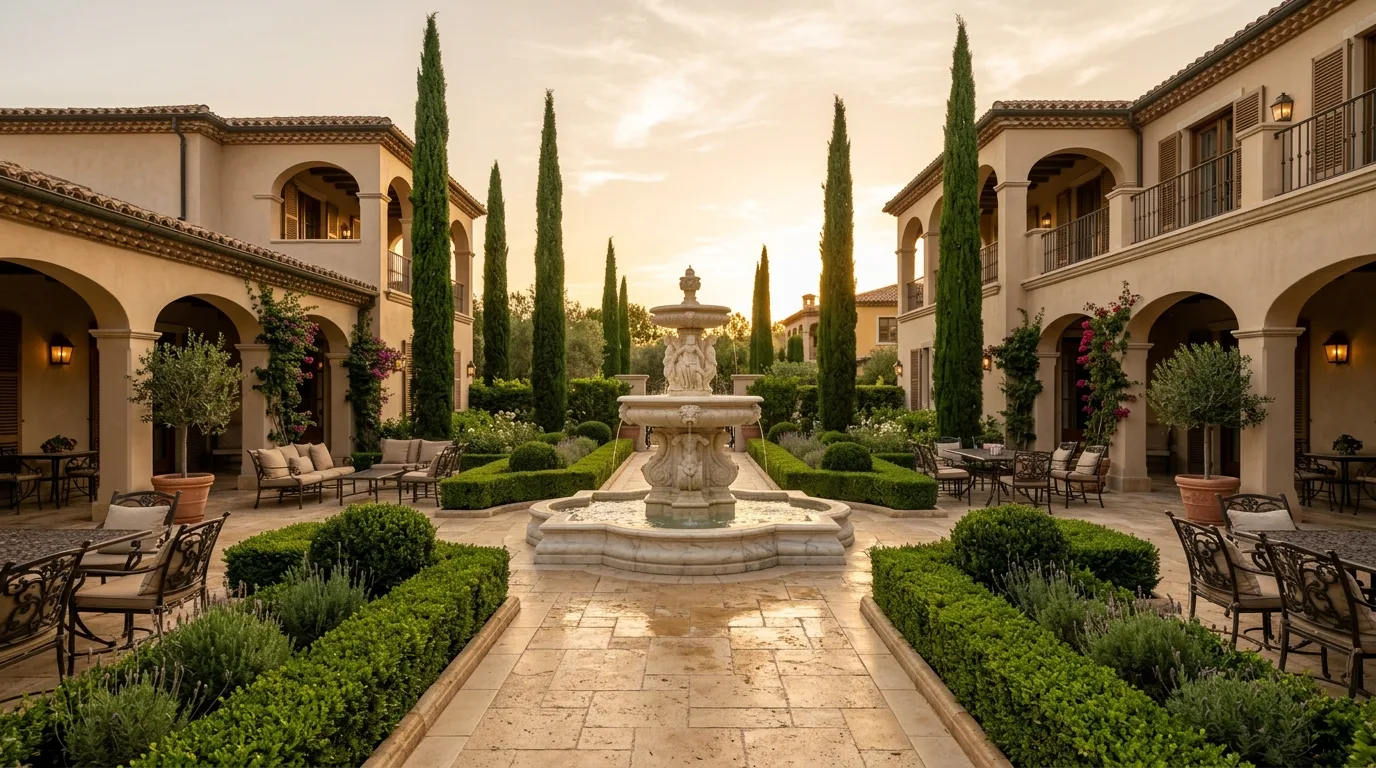 Add terracotta planters in clusters