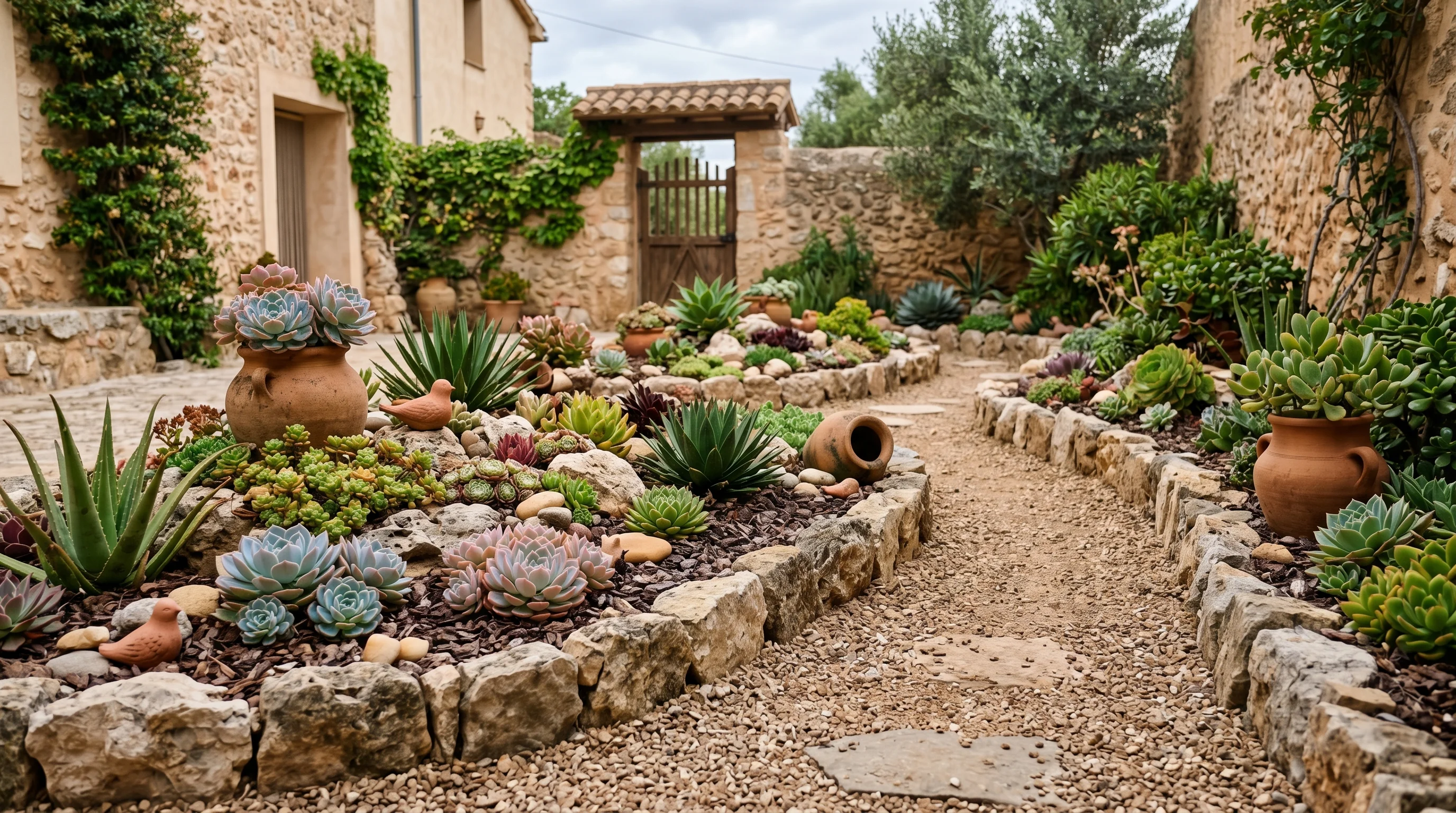 Colorful succulent mix