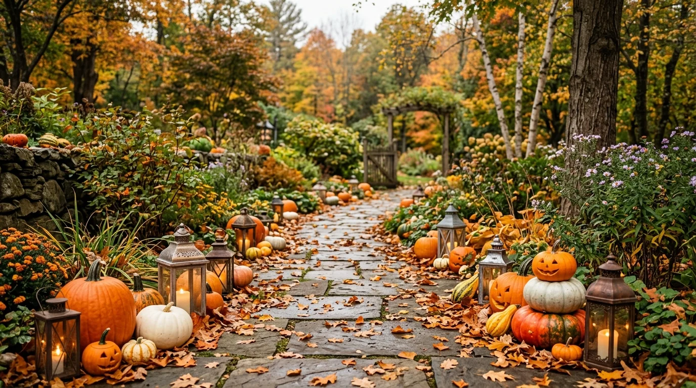 Create a pumpkin-lined pathway