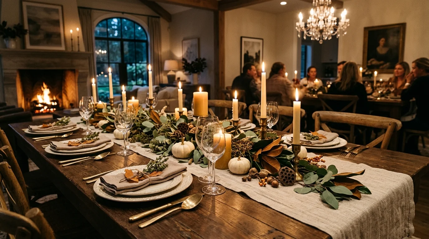 Set up a relaxed family-style table