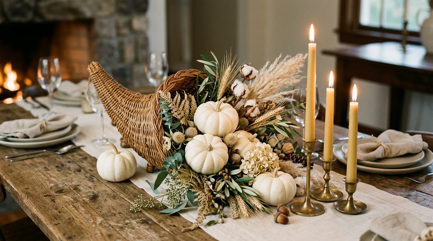 Add dried flowers and wheat