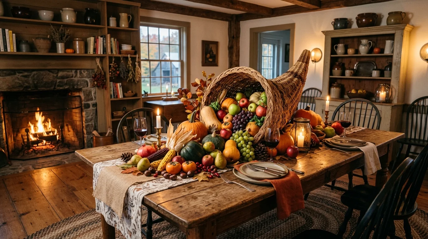 Use rustic baskets and wood textures