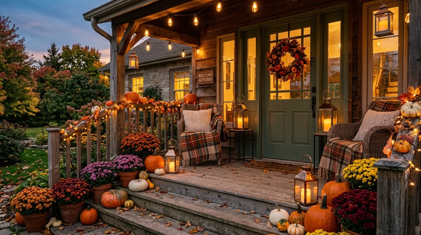 Use baskets filled with pumpkins