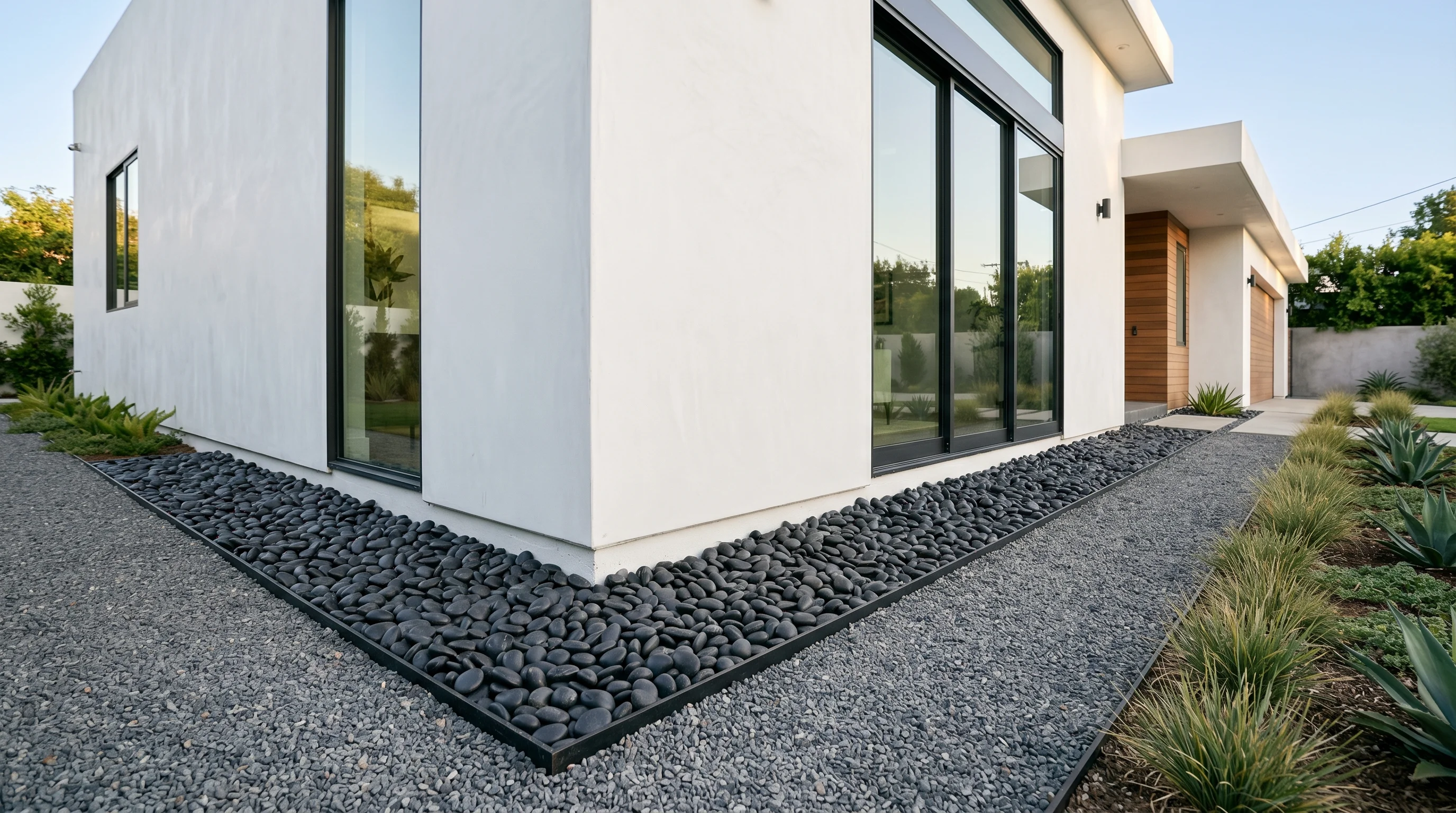 9 Rock Border Ideas Around House Foundations for Clean and Modern Curb Appeal