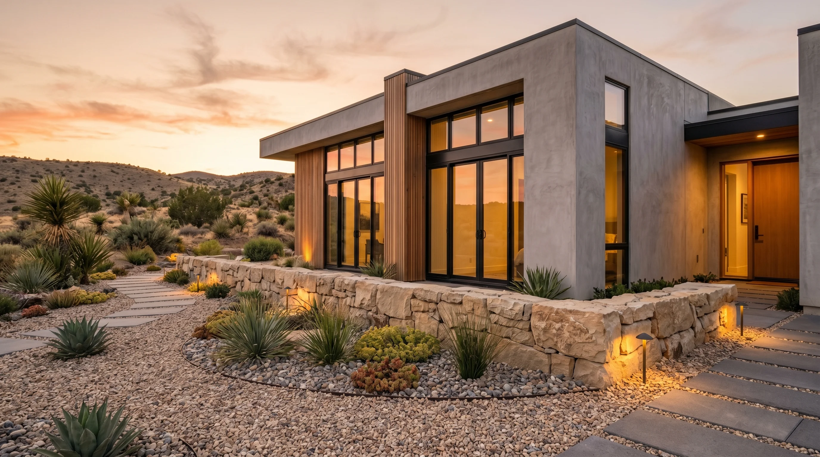 Rock and mulch combo