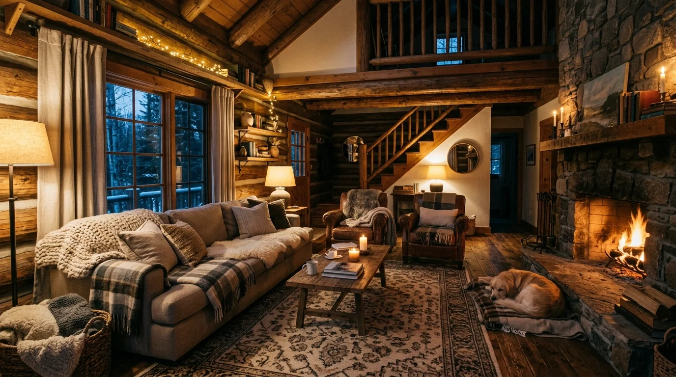 Mix rustic and comfortable furniture