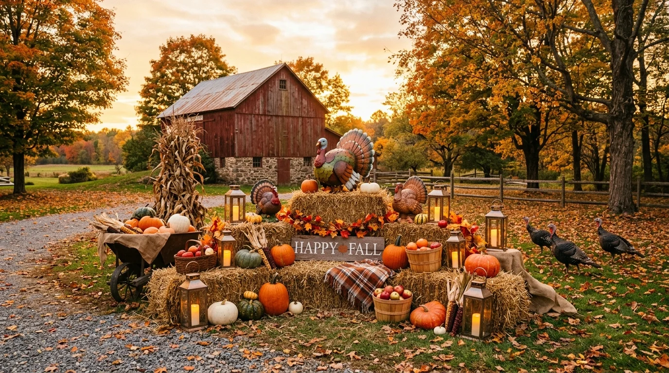 Create a mantel turkey vignette