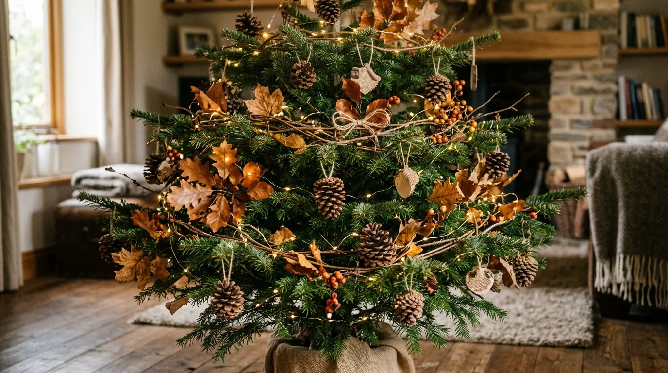 Add pinecones and acorns