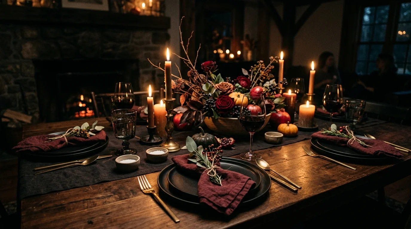 10 Moody Thanksgiving Tablescape Ideas for a Stylish and Dramatic Setting