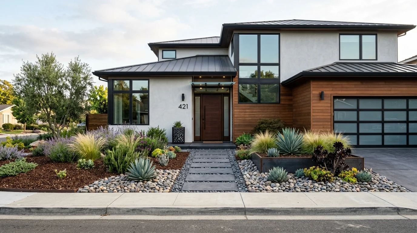 12 Low Maintenance Front Yard Landscaping Ideas With Rocks and Mulch