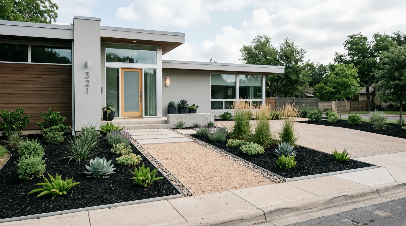 Rock river style front yard