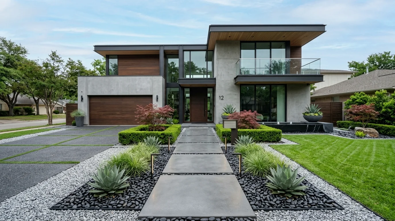 Finished low maintenance front yard