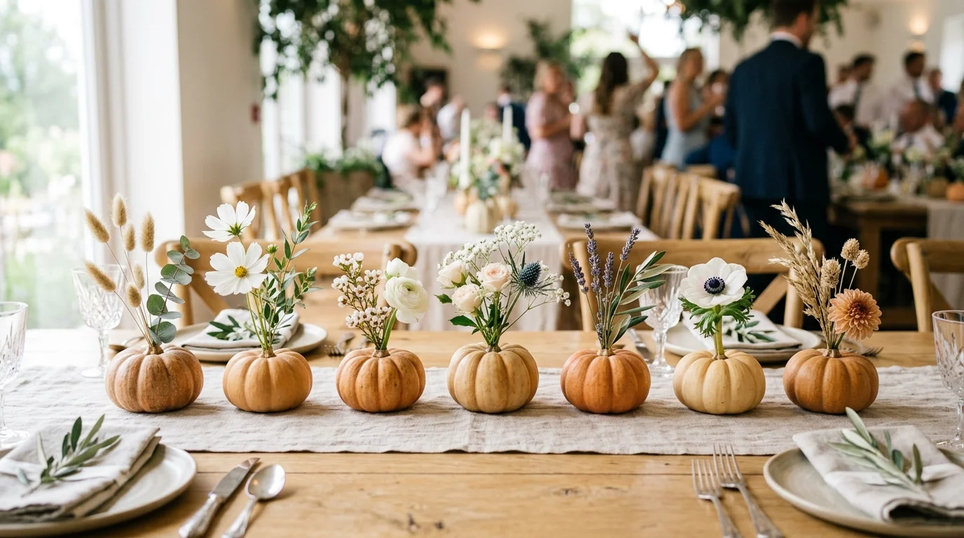 Pair pumpkins with taper candles