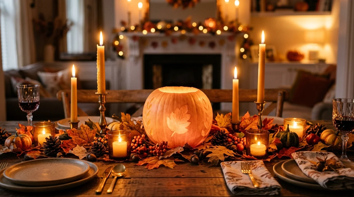 Mix mini pumpkins down the table