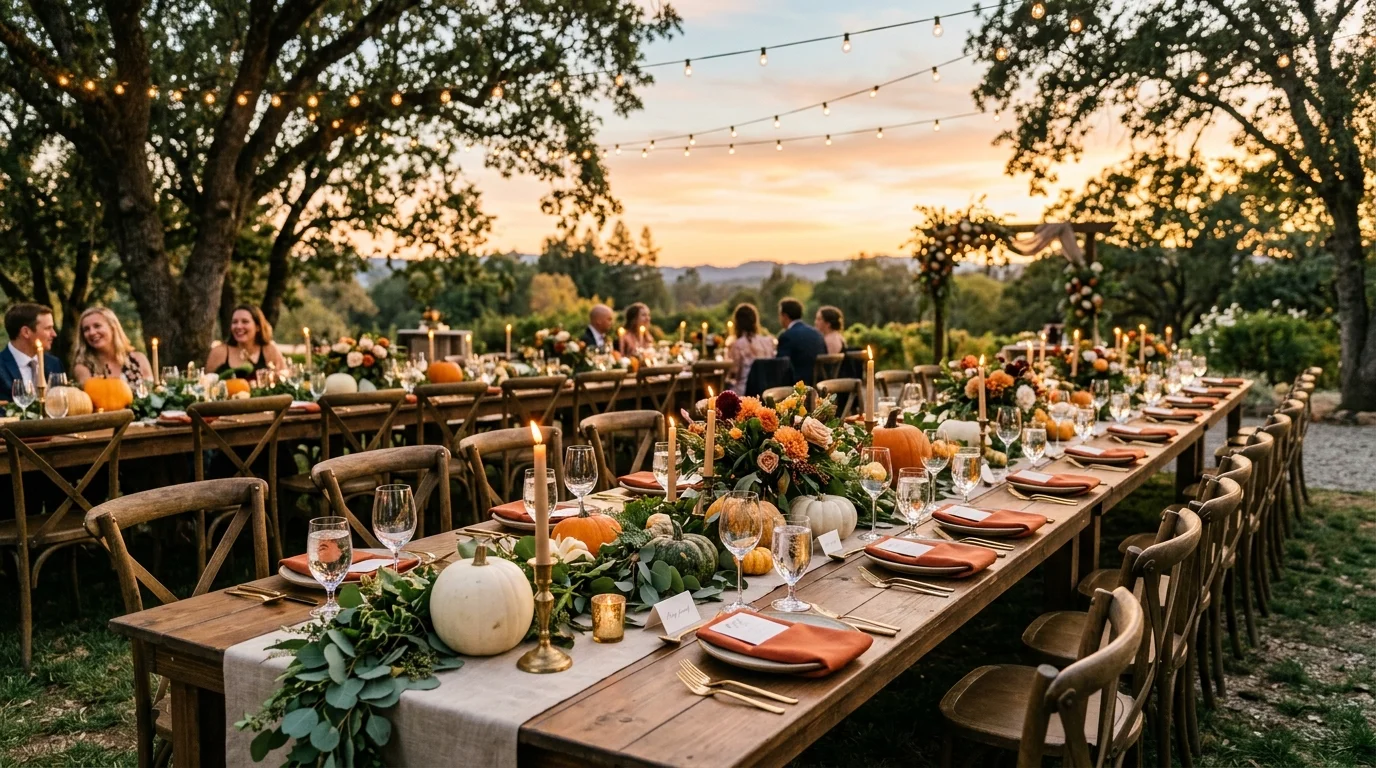 Combine pumpkins with wood slices