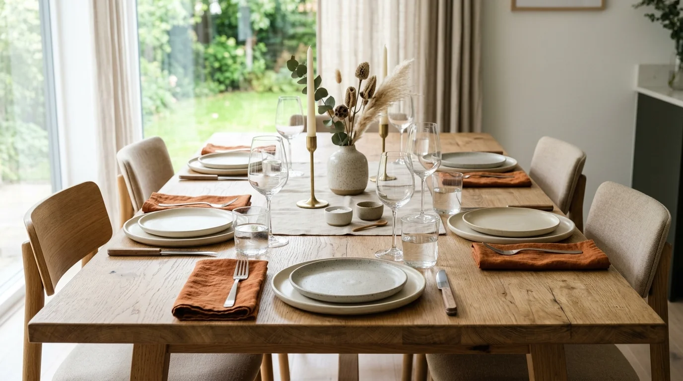Add a rust-colored table runner