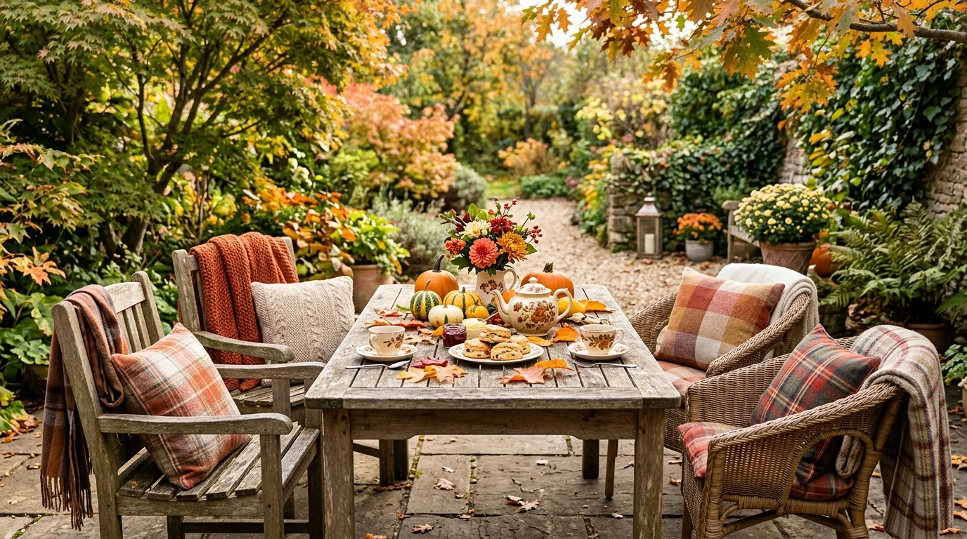 Layer blankets over chairs