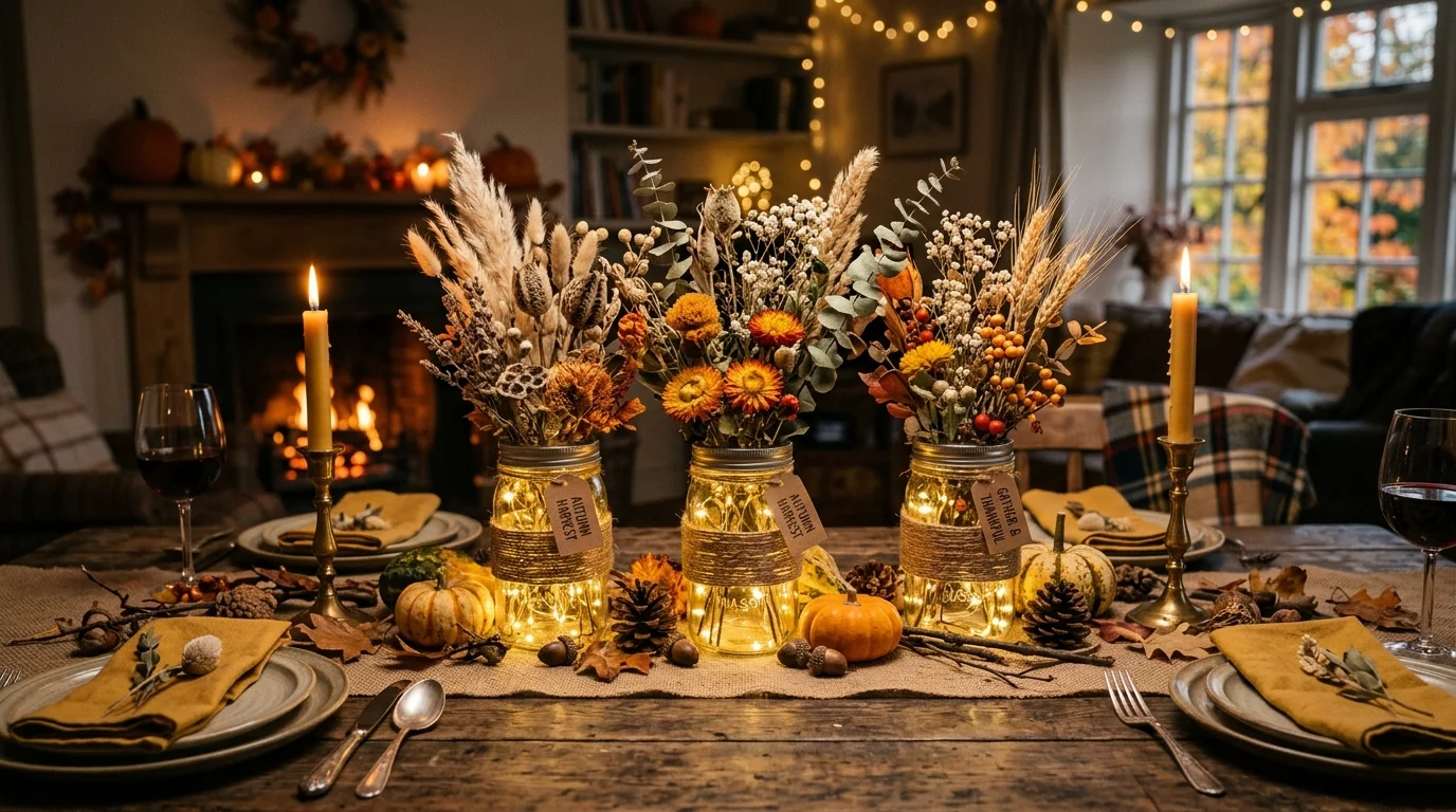 Keep the arrangement low and glowing