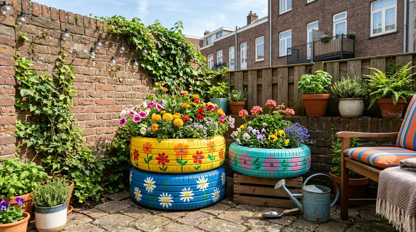 Repurposed garden decor