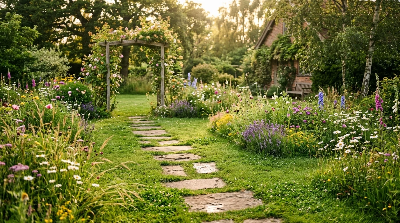 String lights garden