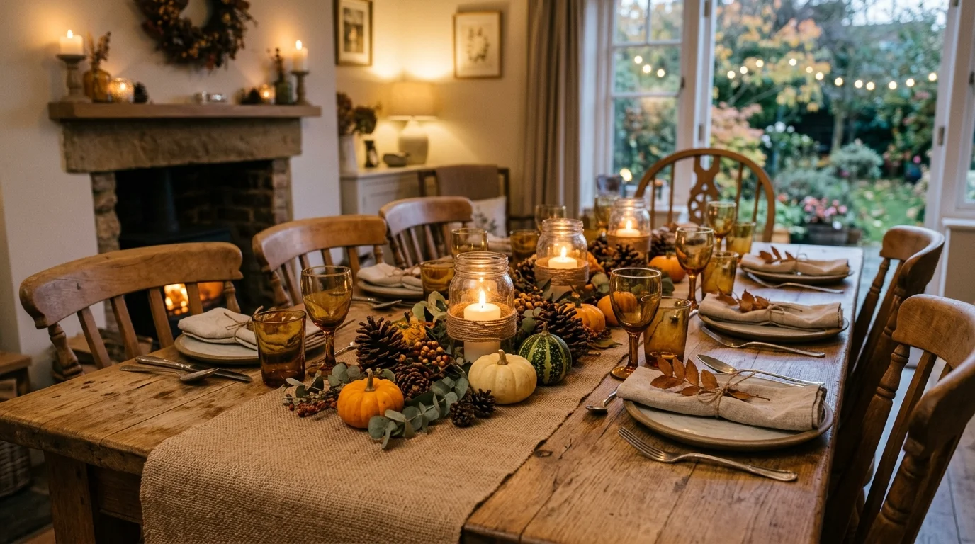 Add mini pumpkins down the center