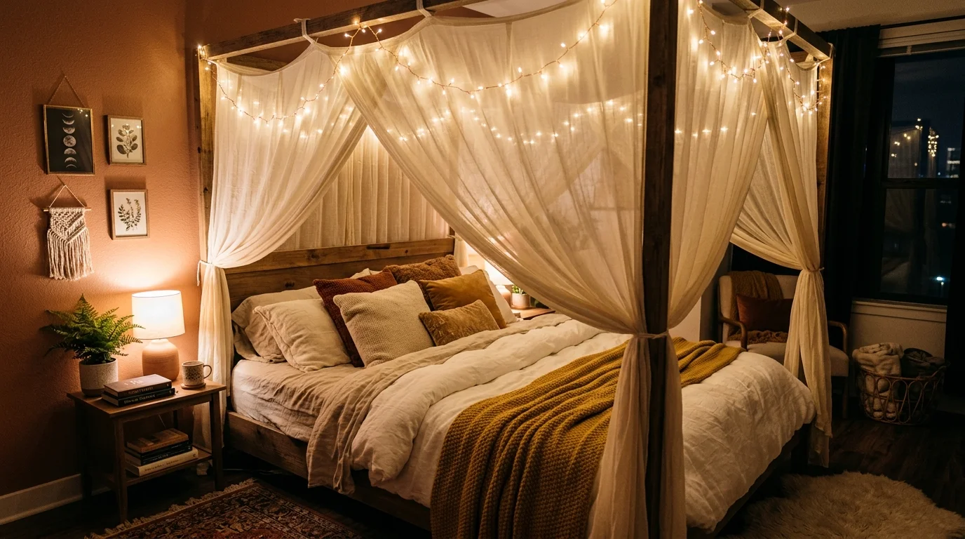 Place lights inside glass jars