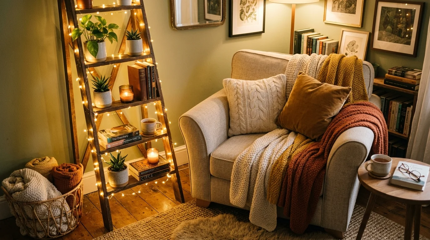 Add lights to a reading nook