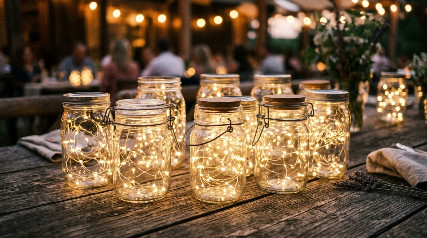 Use outdoor fairy lights on a patio