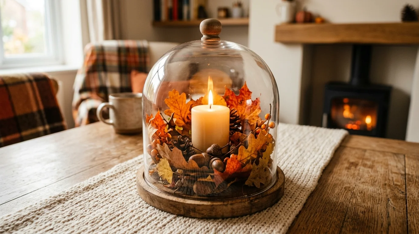Style dried flowers under glass