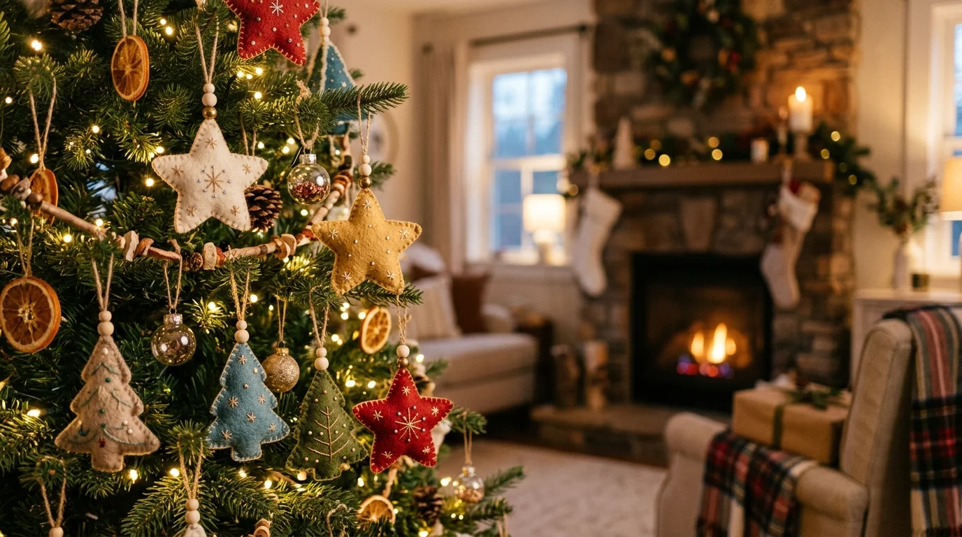 Tie simple ribbon bow ornaments