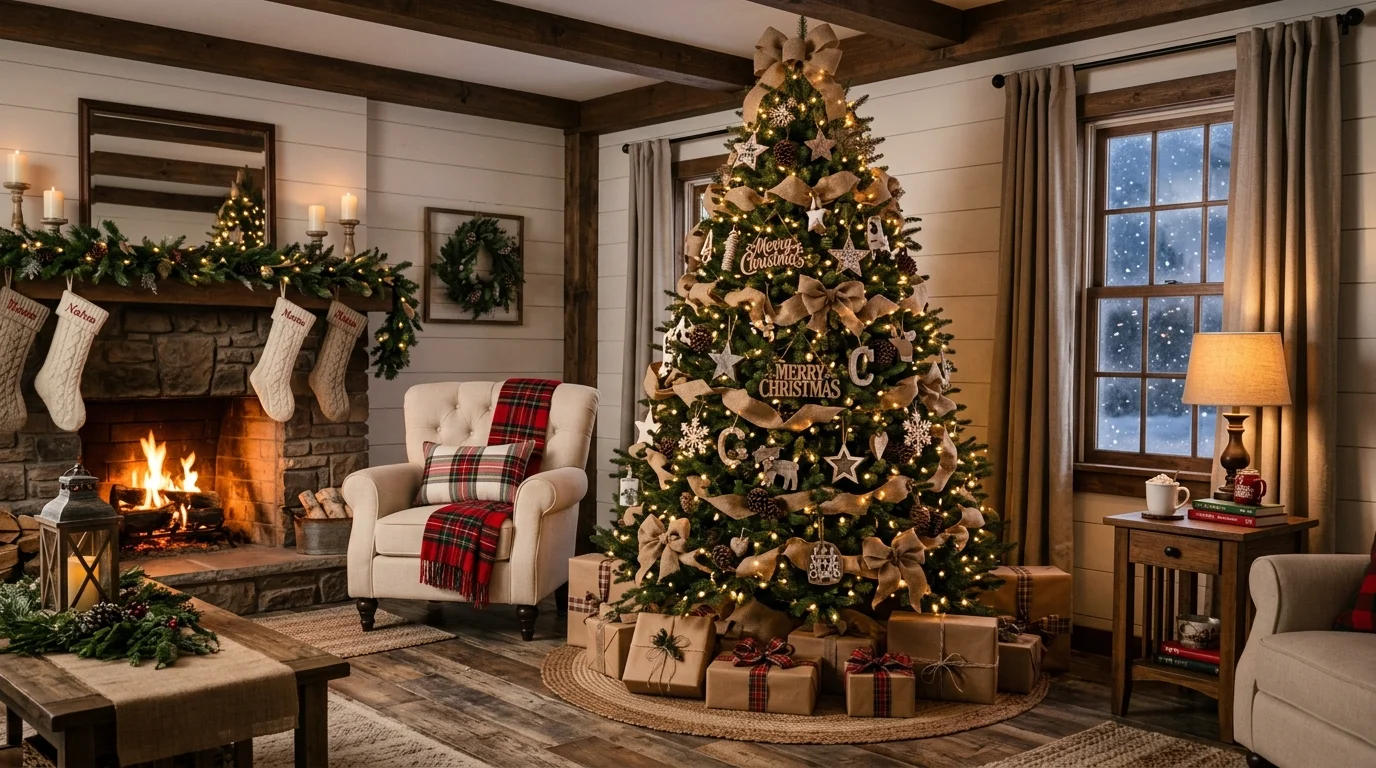 10 Farmhouse Christmas Tree Ideas for a Rustic and Cozy Holiday Look