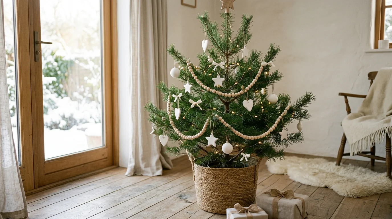 Hang rustic wood ornaments