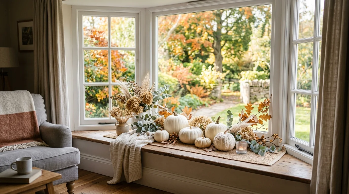 Add a garland across the window base