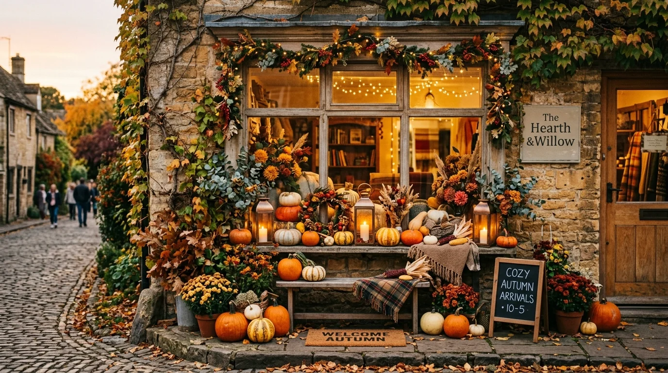 Use neutral pumpkins for a softer look