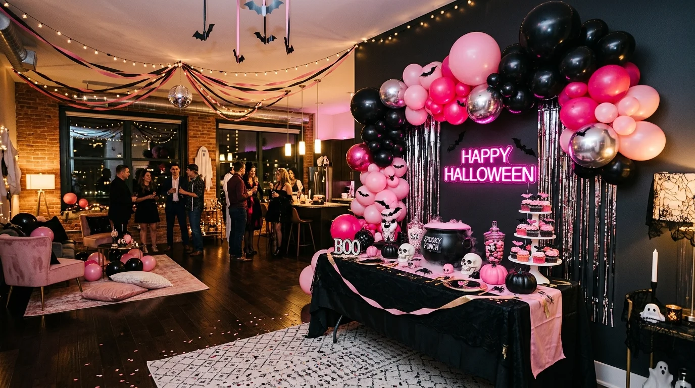 10 Pink and Black Halloween Decoration Ideas for a Stylish Spooky Party