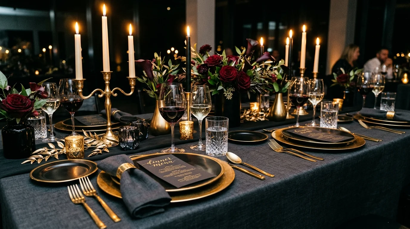 Use gold or brass accents