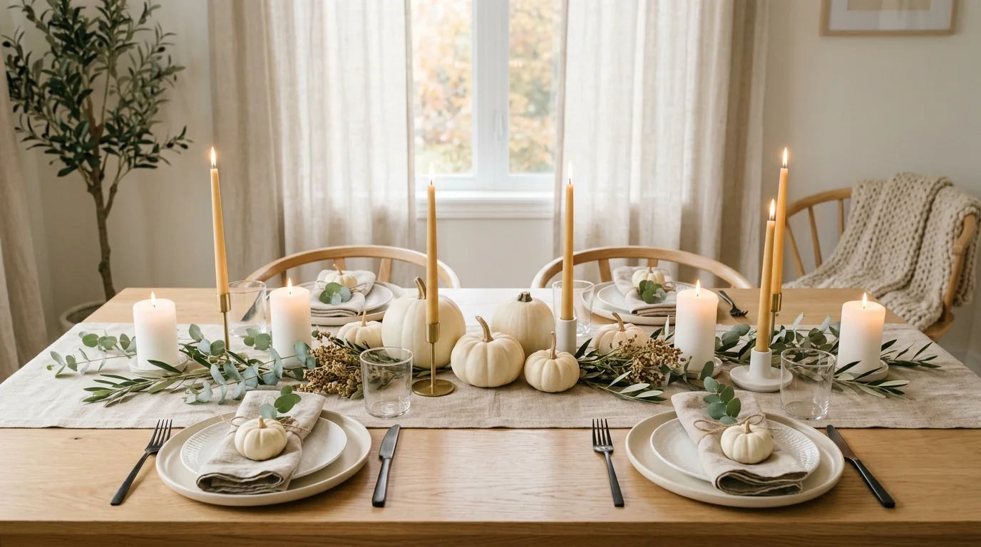 Add taper candles in dark holders