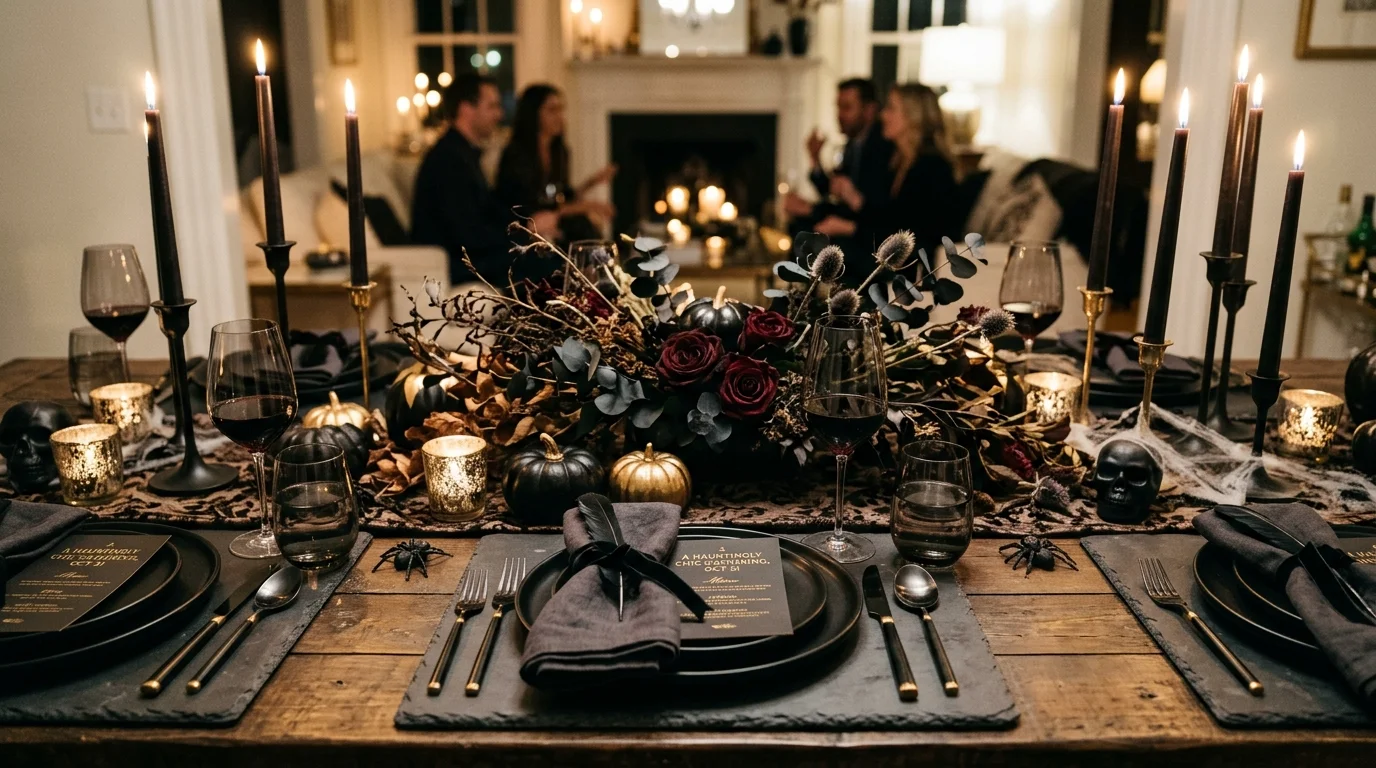 Add small skull or raven accents