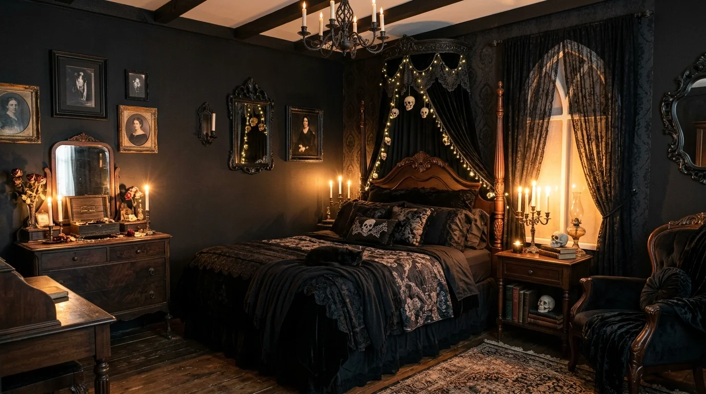 Add vintage wood furniture