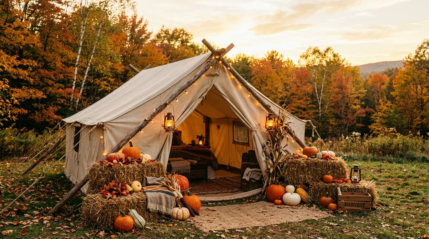 Set up a pumpkin display corner
