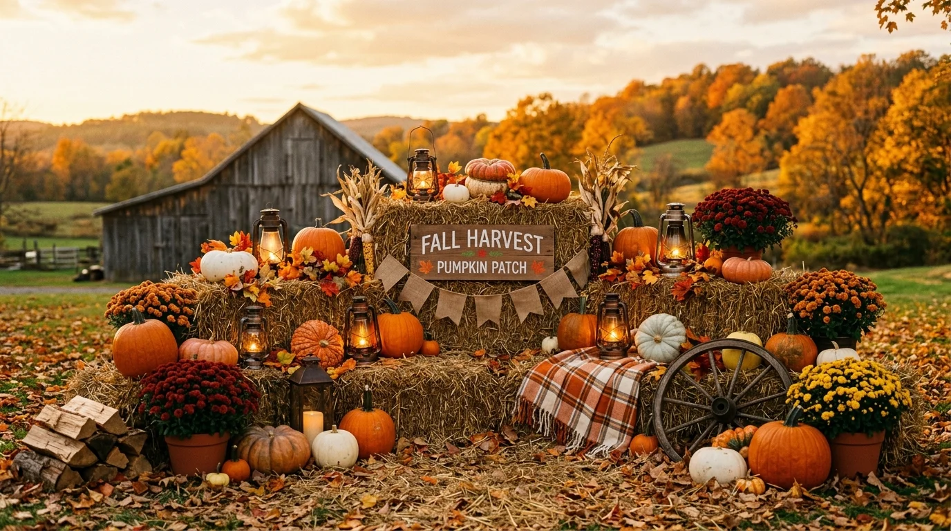 Decorate with pumpkins in clusters