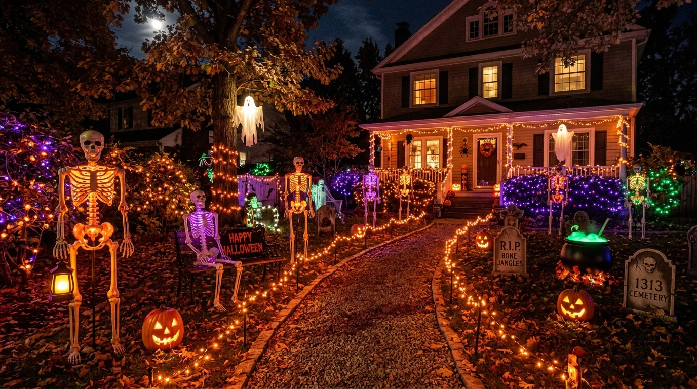 Place lanterns around the porch