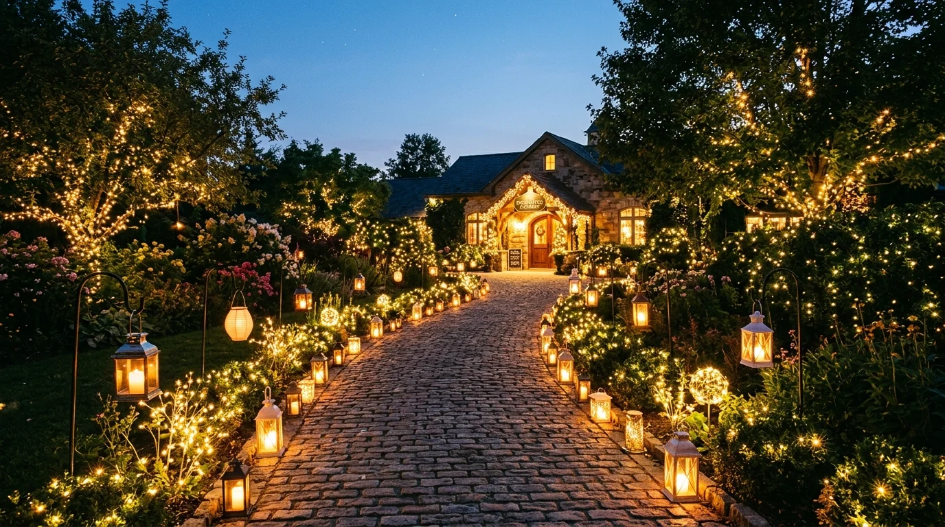 Hang glowing bats or witch hats