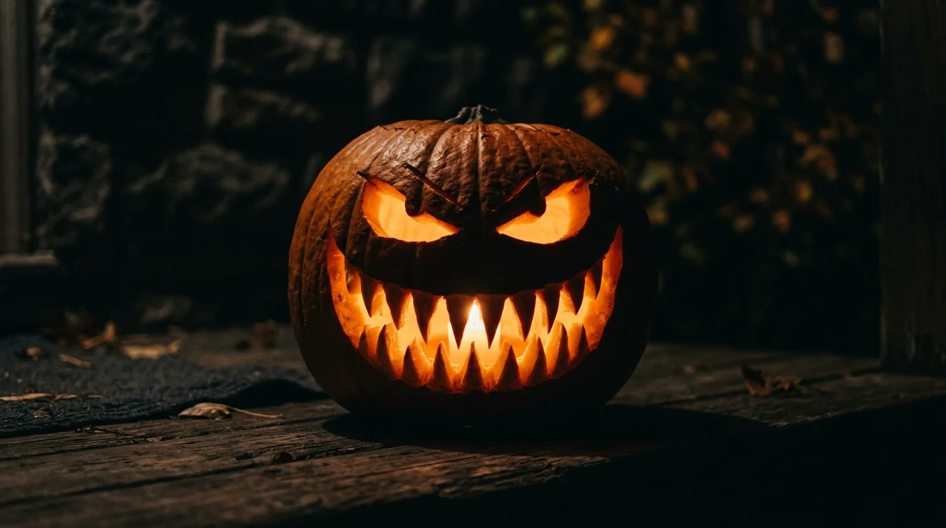 Carve a ghostly face with stretched features