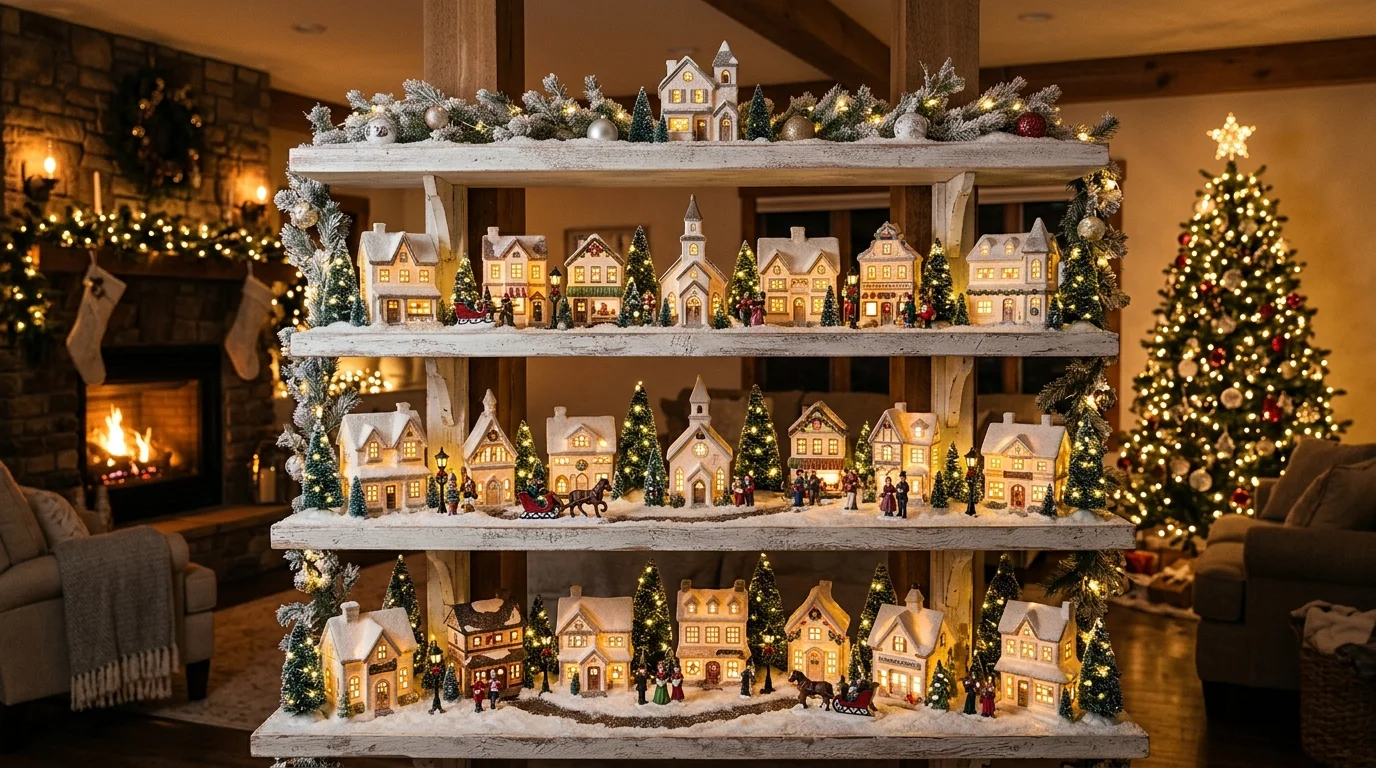 Make a window ledge Christmas village