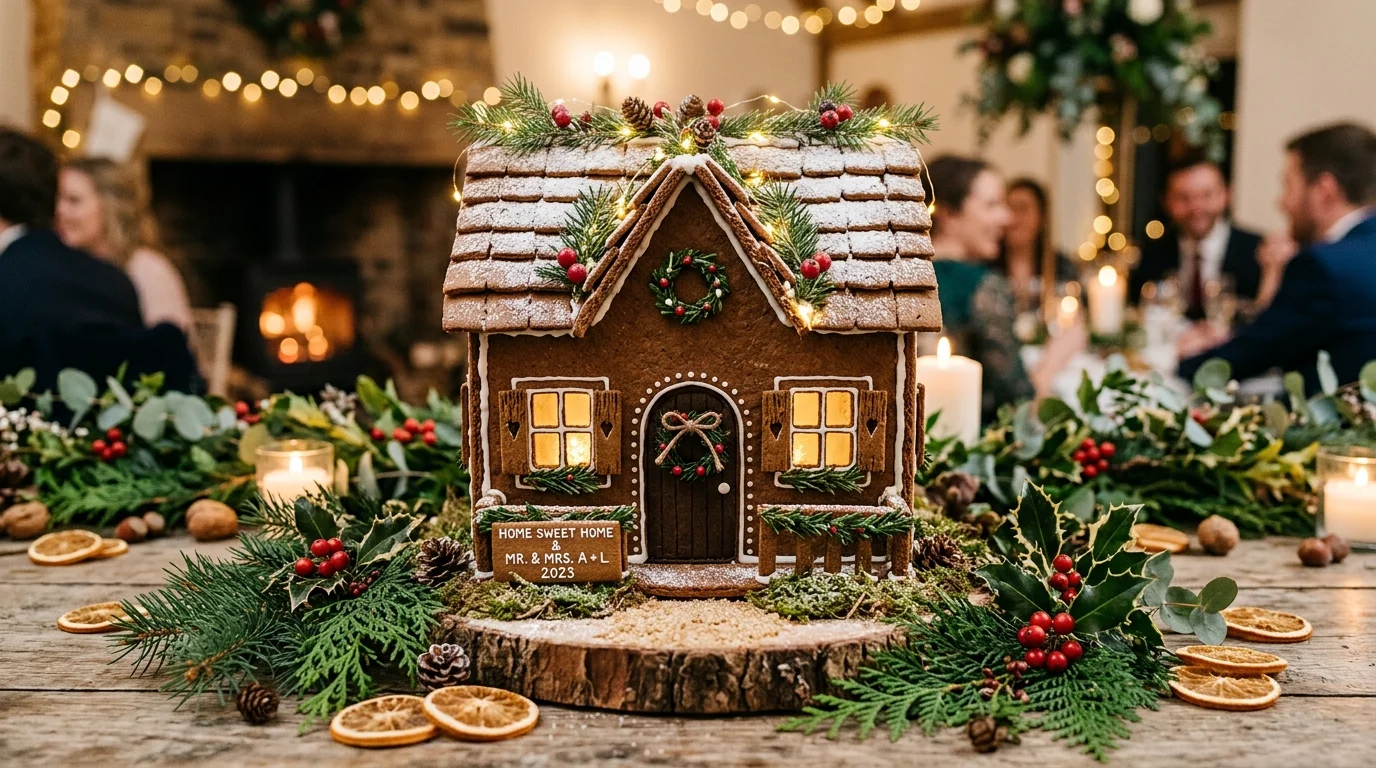 Build a mini gingerbread village for the dessert table