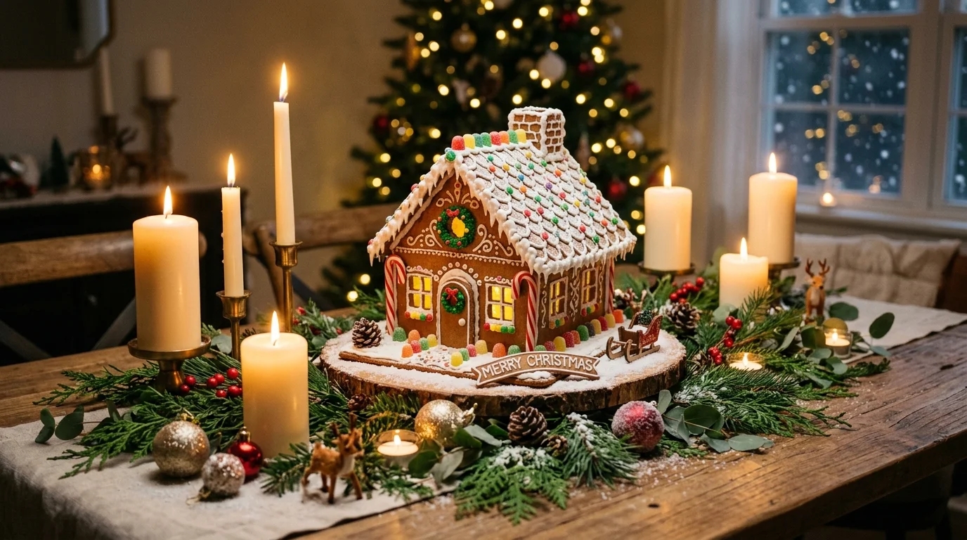 Design a gingerbread house cake topper