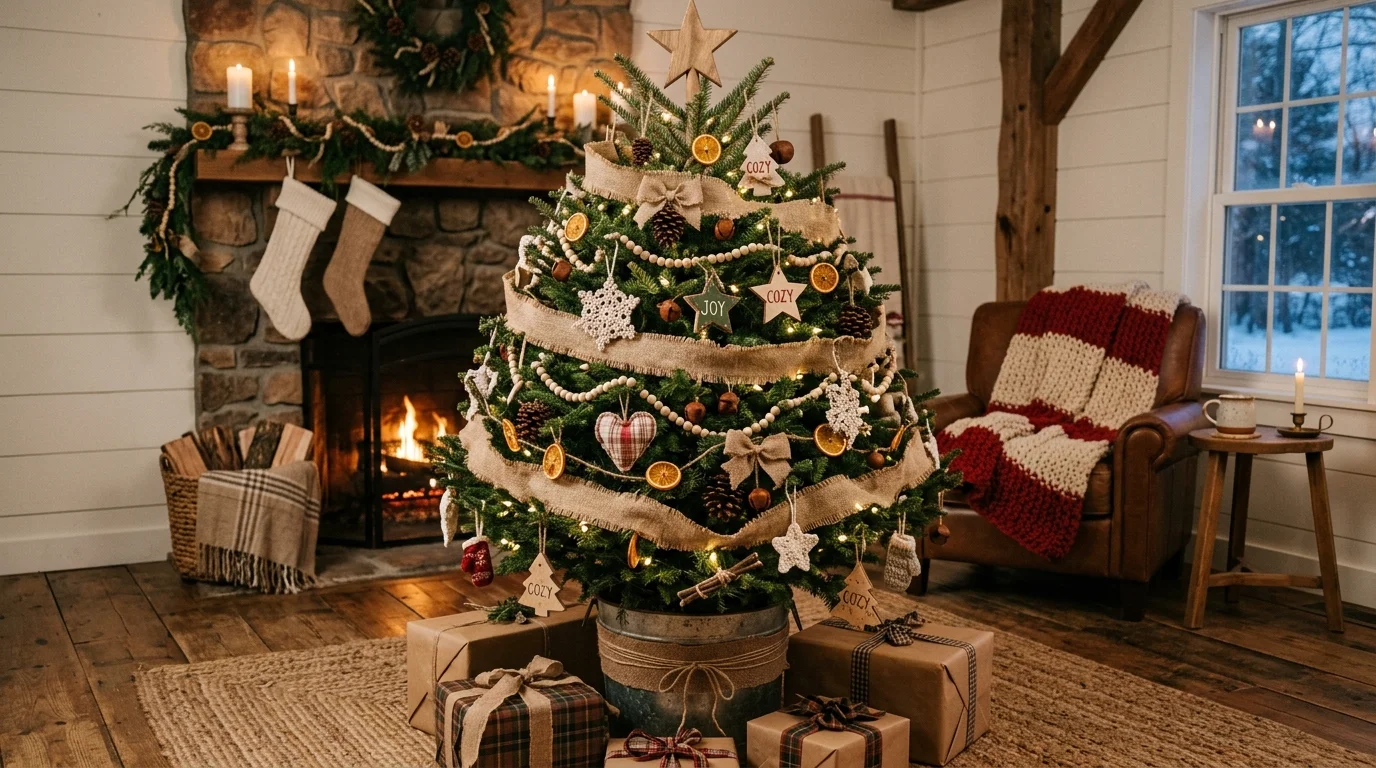 Use wooden bead garland