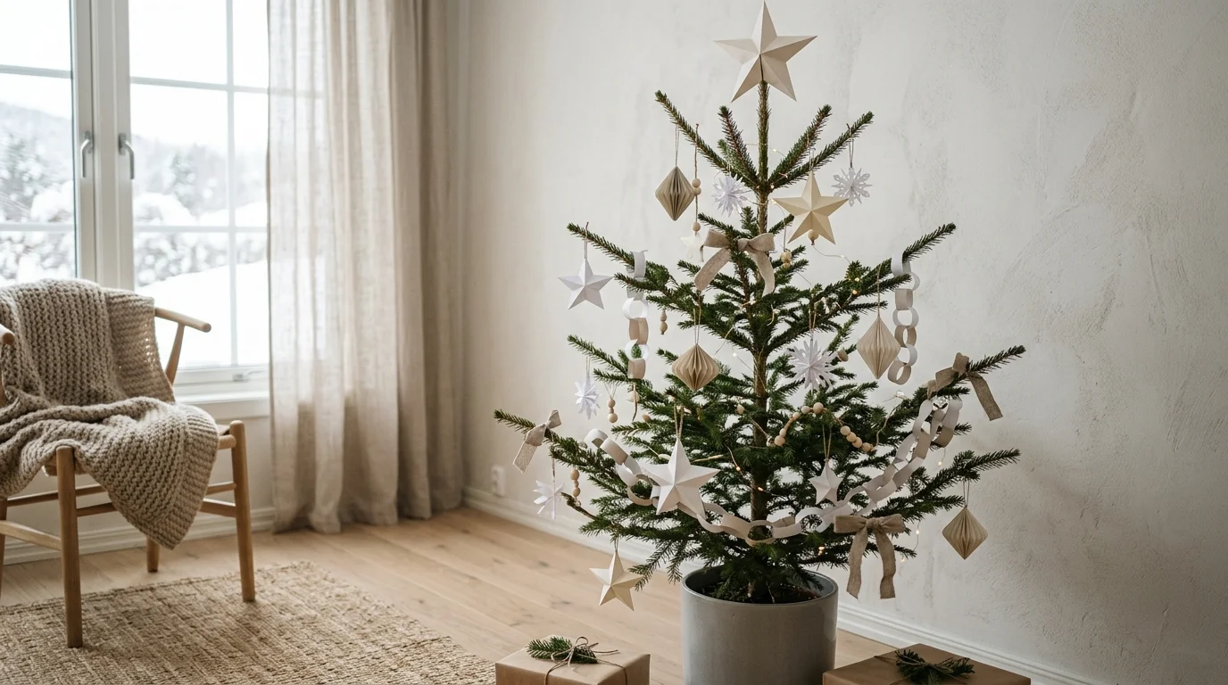 Mix wood ornaments with ceramic pieces