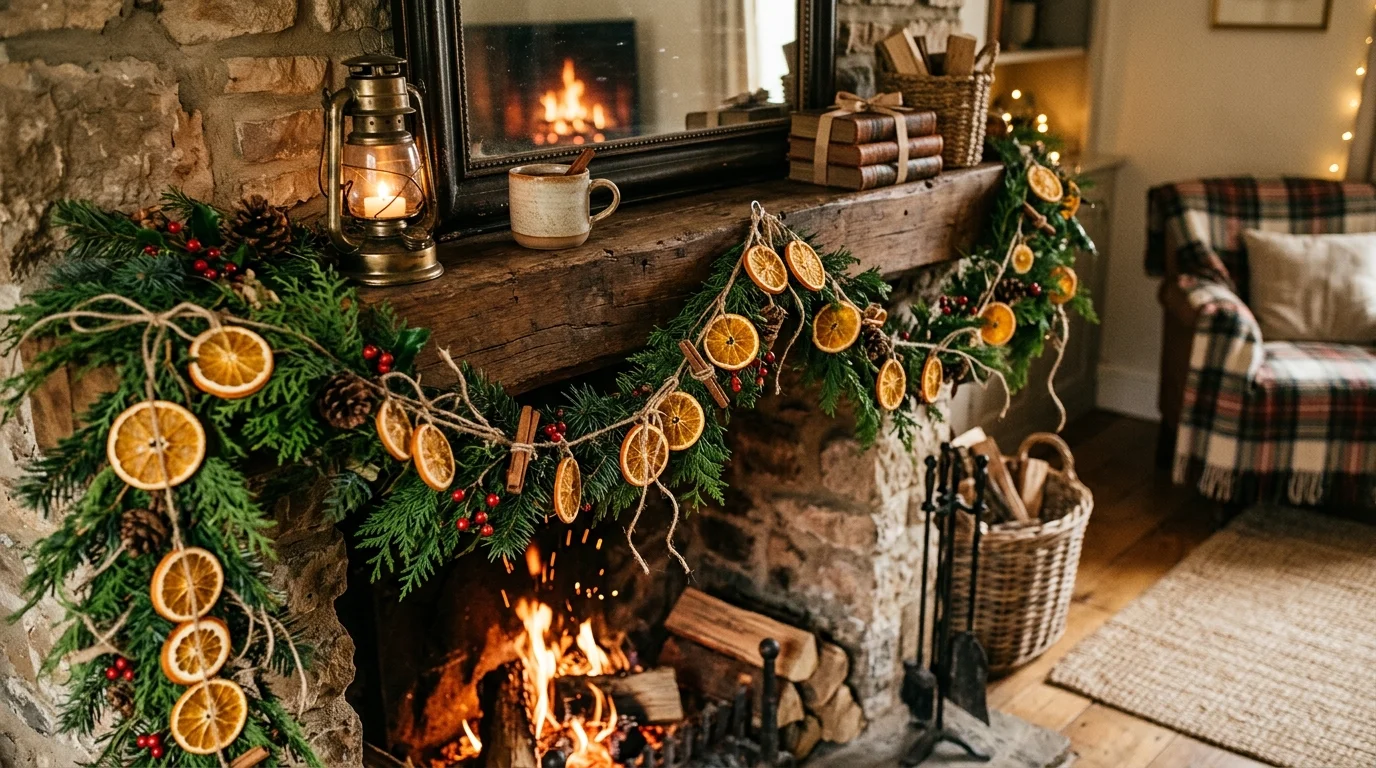 Hang orange slices on the Christmas tree